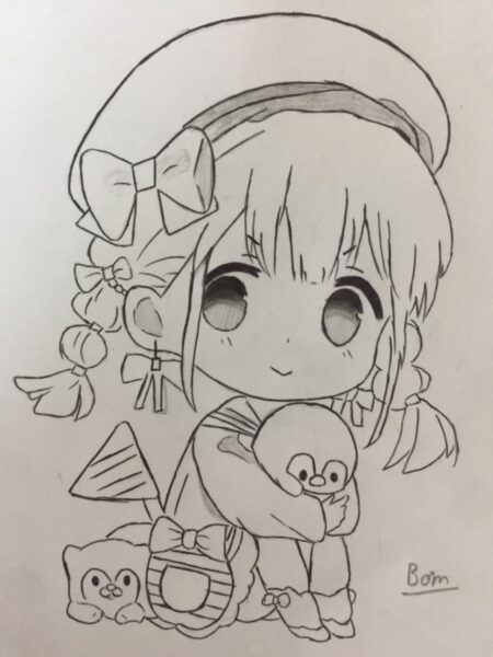 Hình vẽ anime chibi girl