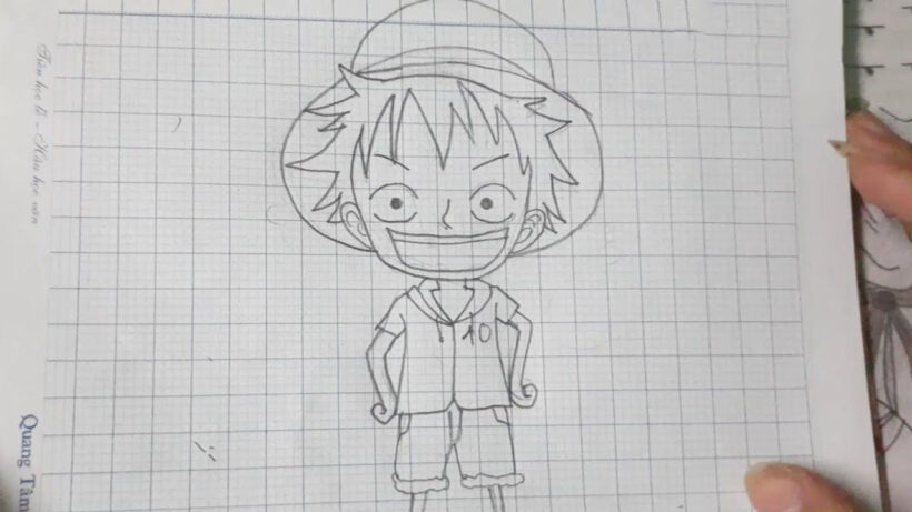 Cách vẽ anime Luffy đơn giản bằng bút chì